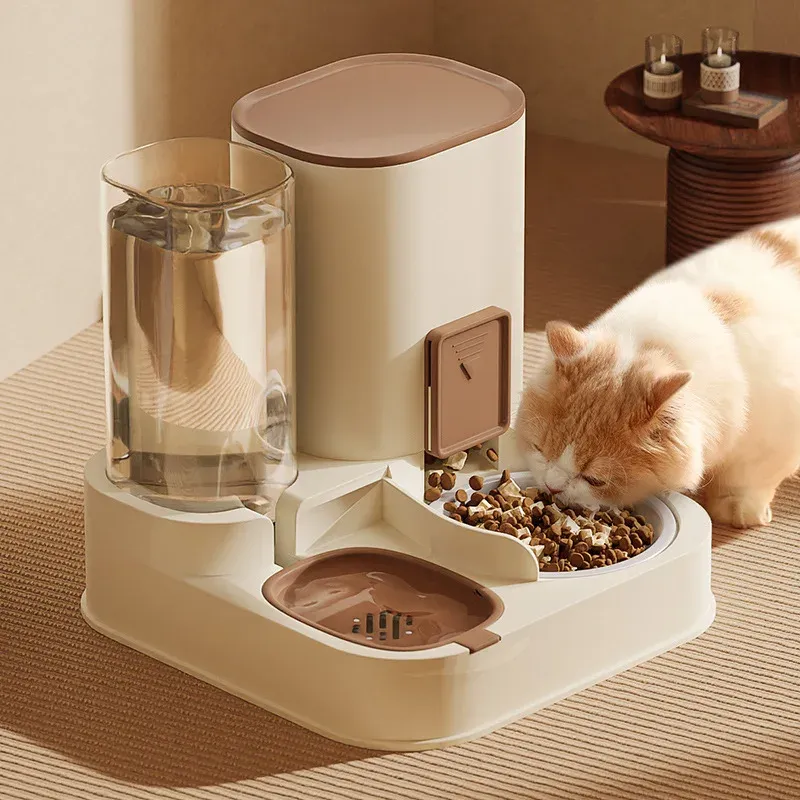P All-in-one-Futter- und Wasserspender, Futterspender, exquisiter Katzen- und Hundenapf, Trinkbrunnen, Futterspender für Haustiere, Wasserversorgung