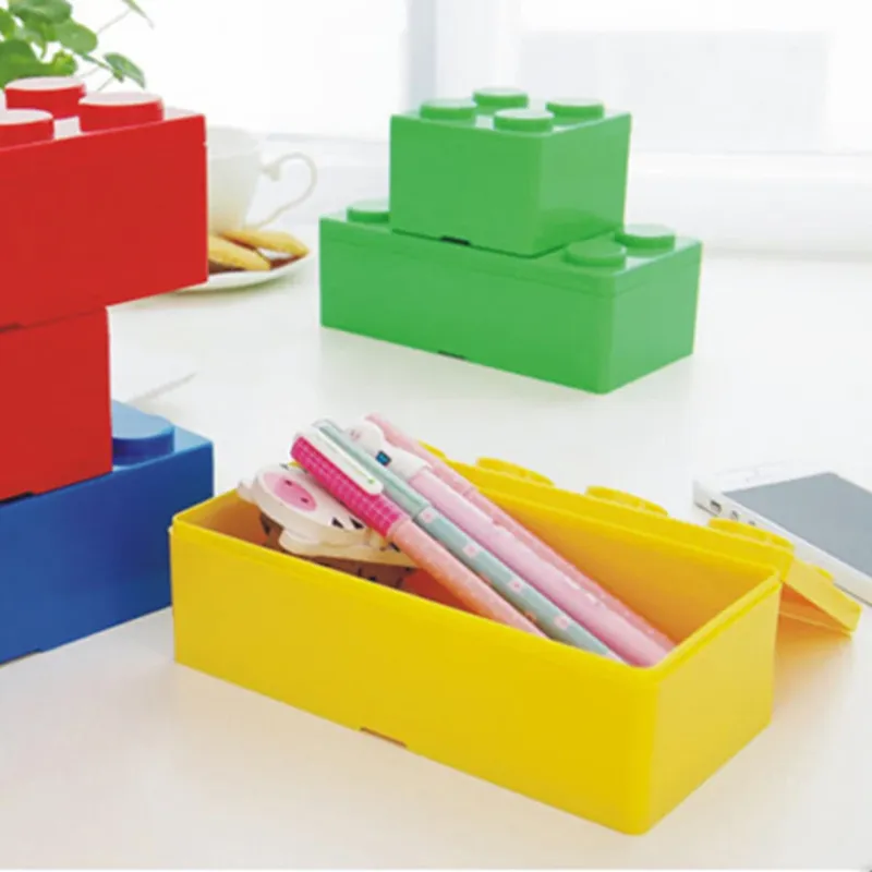 1 Stück kreative Baustein-Aufbewahrungsbox, perfekt für Büro, Zuhause und pädagogische Nutzung, DIY-Baustein-Aufbewahrungsbox, stapelbar