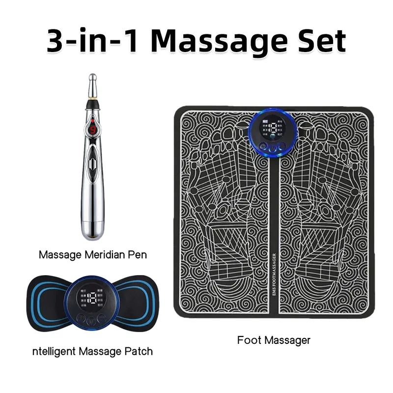 Smart Pulse Ems Elektronische Therapie Fuß Pad Multifunktionale Massage Stift Hals Pflege Gerät Professionelle Ganzkörper Massage Werkzeug