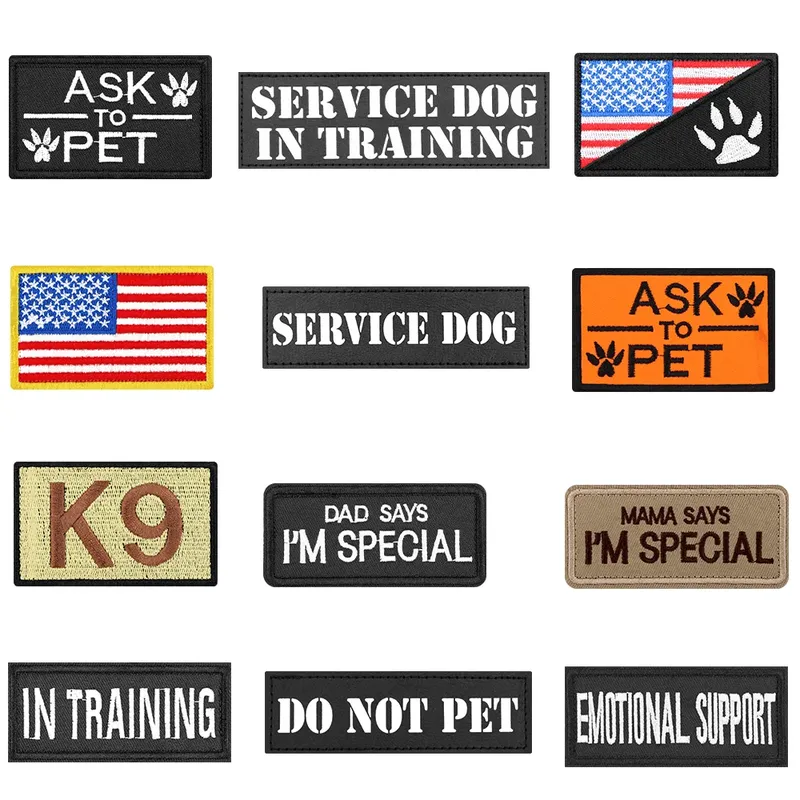1-teiliger Hunde-Aufnäher für Service, Hundeweste, Katzenweste, abnehmbares taktisches Geschirr, bestickter Aufnäher für Hunde und Welpen
