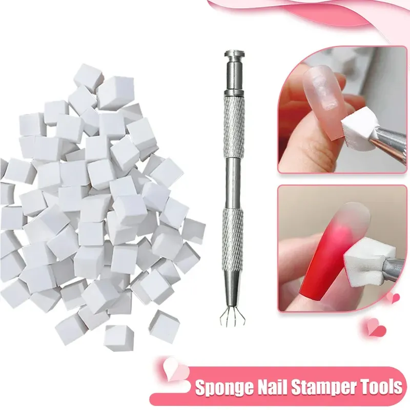 LINMANDA 4-Klauen Metall Grabber Reacher Tool Nagelschwamm Reacher Grabber Pickup Tool Weiß Mini Nagelschwämme Nail Art Tools