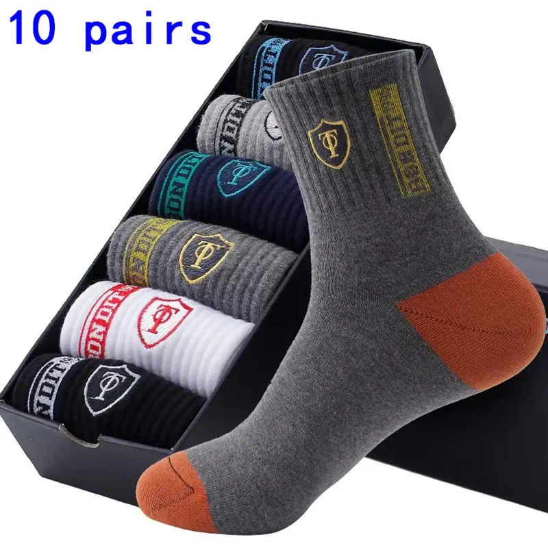 5 Paar Herren-Sportsocken für Herbst und Winter für die Sommerfreizeit, schweißableitende, leichte und atmungsaktive Basketballsocken