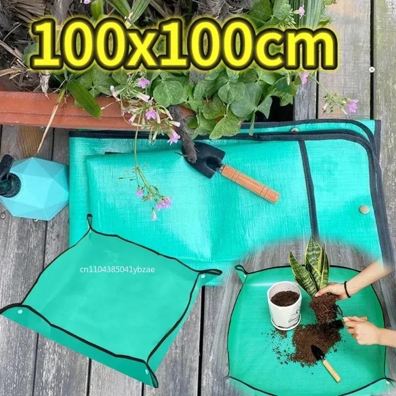Gartenmatte, quadratische Pflanzenunterlage, wasserdicht, zum Umpflanzen von Blumentöpfen, Blumentopfmatte, faltbar, für den Garten, Umtopfen, Anti-Schmutz-Plane