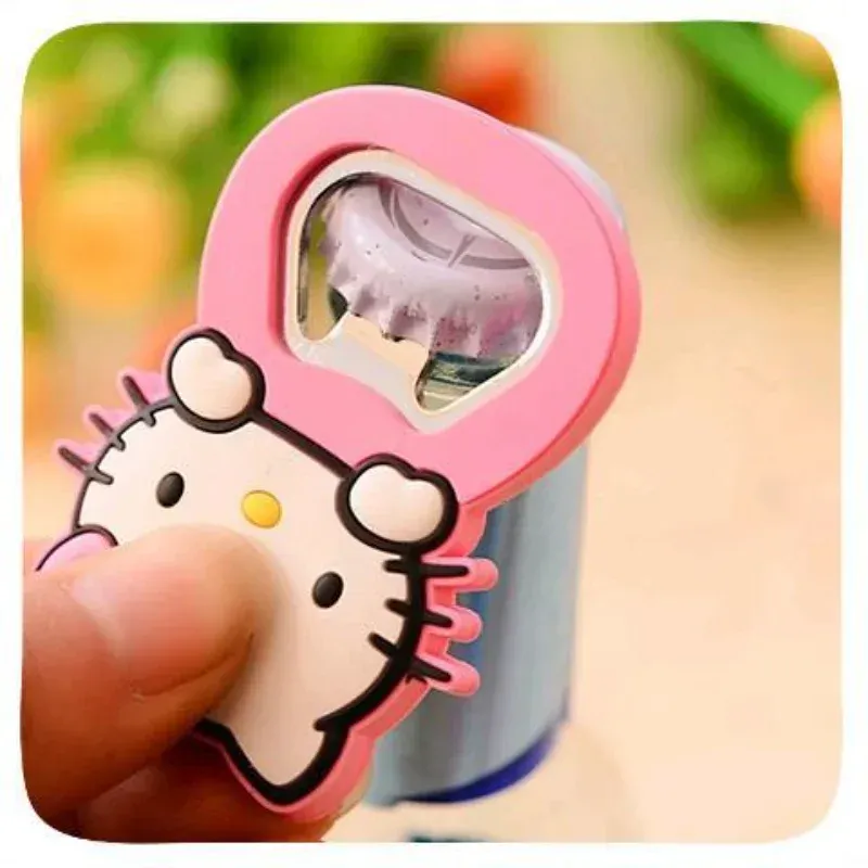 Sanrio Hello Kitty Niedlicher Cartoon-Silikon-Weinöffner, rosa Girly-Herz, Bierflaschenöffner, My Melody, Kühlschrankmagnet