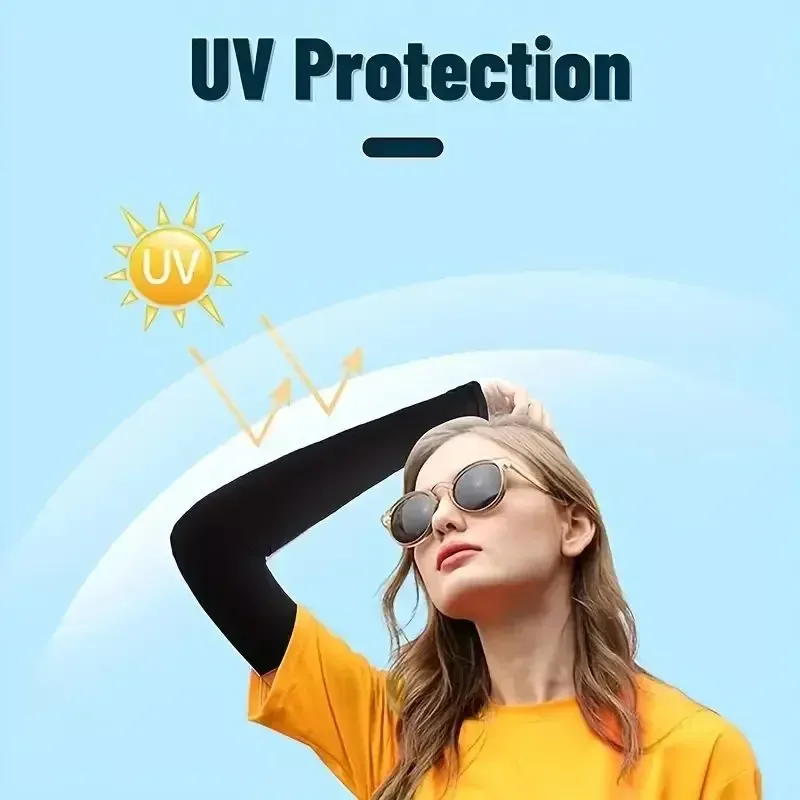 1 Paar Eisseiden-Kühlarmüberzüge, Unisex, Sommer-Sonnenschutz, Sonnenschutz für Radfahren, Outdoor-Sport, Golf, Laufen