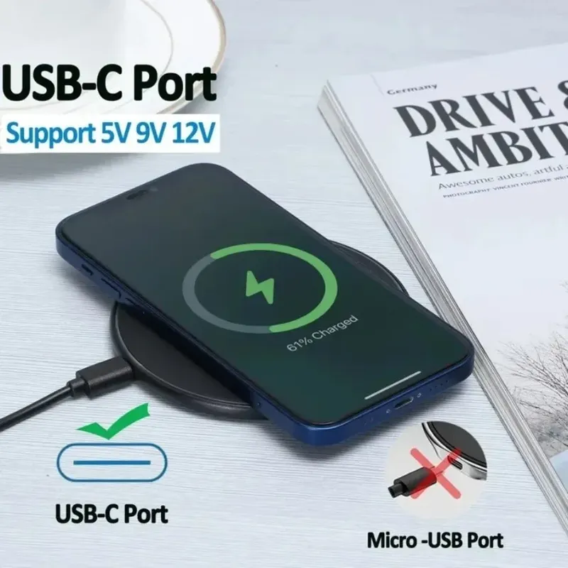 15W Kabelloses Ladegerät Schnelle Drahtlose Ladestation für iPhone 12 13 14 15 16 Pro XS Max für Samsung Xiaomi Huawei