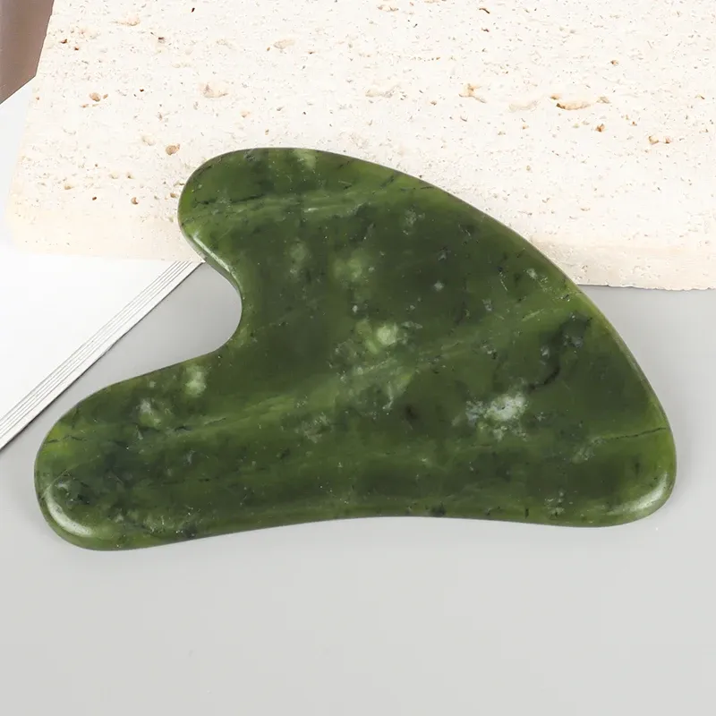Helu Jade Gua Sha Werkzeug Xiuyan Jade Herzförmiges Massagegerät Nackenmassage Guasha Schönheitsprodukt Hautpflege Gesundheitswerkzeug