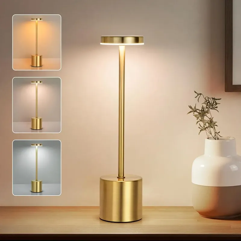 Einfache LED Wiederaufladbare Touch Metall Tisch Lampe Drei Farben Nacht Kreative Umgebungs Licht Bar Outdoor Dekoration Nachtlicht Si - 11.58 EUR