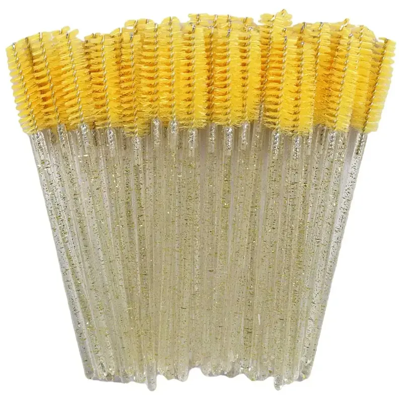 50Pcs Make-Up Wimpern Pinsel Einweg Kristall Augenbraue pinsel Diamant Griff Mascara Zauberstab Applikator Wimpern Verlängerung Werkzeuge