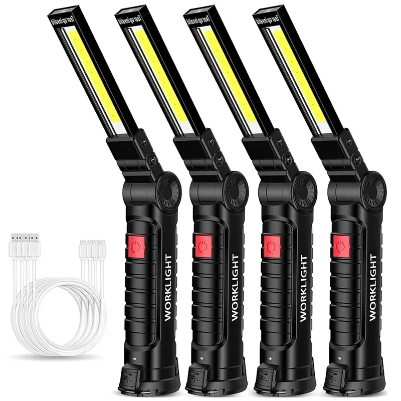 Neue tragbare COB LED Taschenlampe USB wiederaufladbare Arbeitsleuchte magnetische Lanterna Hängelampe mit eingebauter Batterie Camping Taschenlampe
