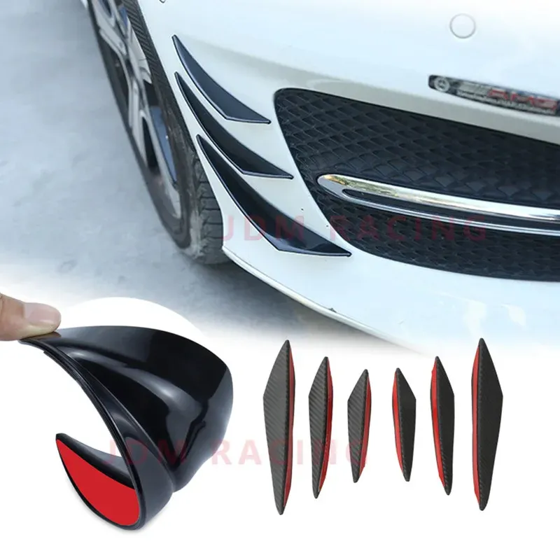 4/6 stücke Gummi Auto Frontschürze Lip Schutz Universal Hinten Diffusor Schwarz Carbon Fiber Spoiler Splitter Flügel Schutz schutz