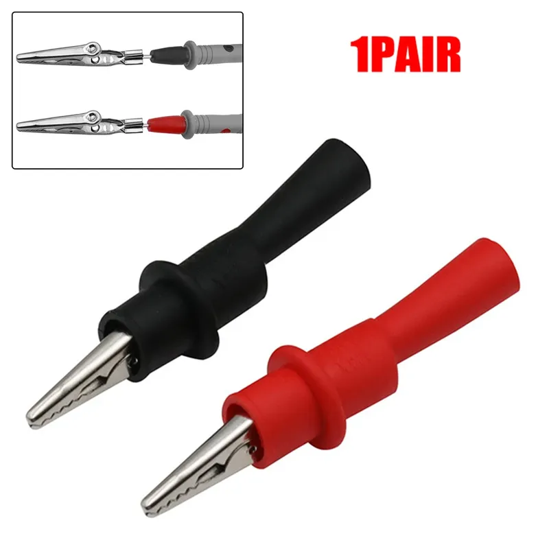 2 Stück rot-schwarze Kabelklemmen für Multimeter-Tester, AC DC 10A 1000V, Multimeter-Werkzeugzubehör