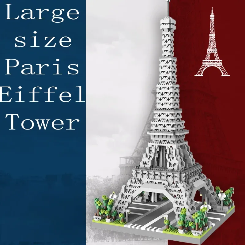 Eiffel Paris Tower Baustein Serie Jungen und Mädchen Kinder Micro Particle Baustein Montage Puzzle Spielzeug