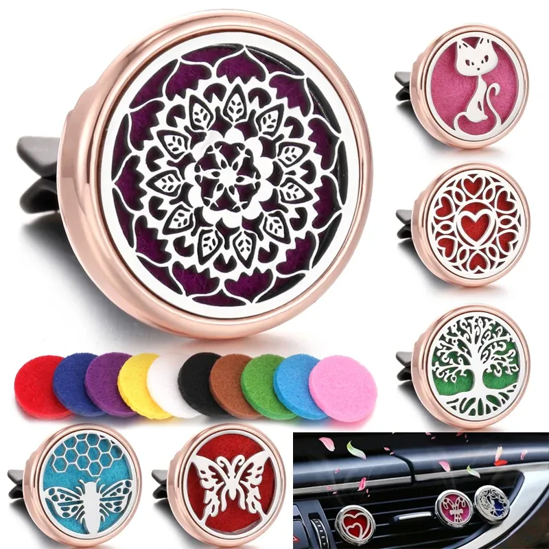 Nachfüllbare Auto Lufterfrischer Parfüm Aroma Diffusor Clip Auto Vent Ätherisches Öl Aromatherapie Medaillon Innen Zubehör