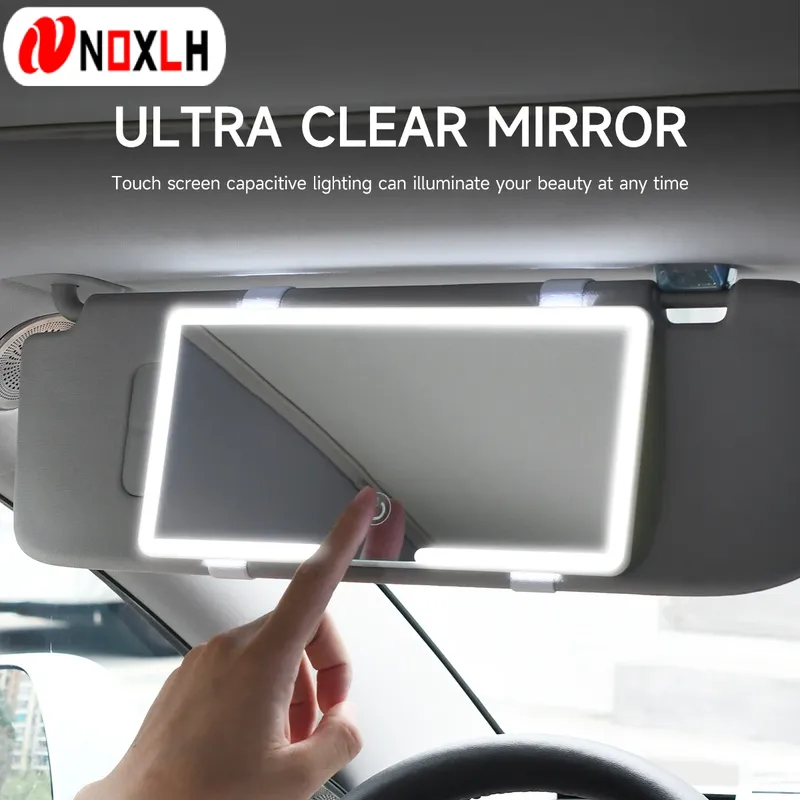 Auto Sonnenblende Eitelkeit HD Spiegel Mit LED Ultra Dünne Drei Gang Einstellung Auto Innen Weibliche Kosmetik Make-Up Spiegel Für Frauen