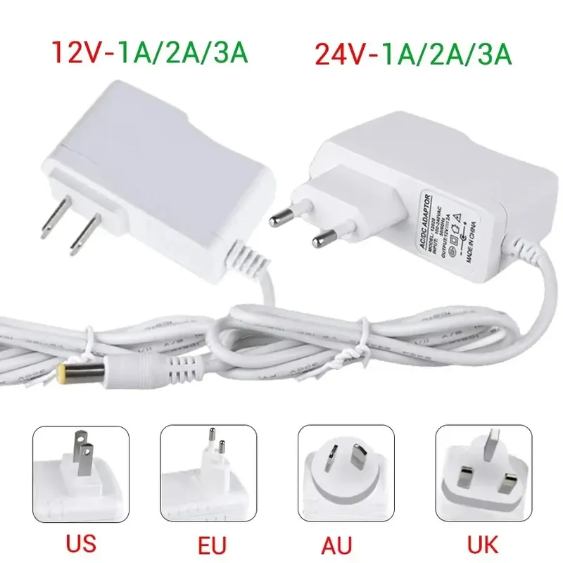AC 100-240V zu DC 12V 24V 1A 2A 3A LED Treiber Transformator 12 Volt Schaltnetzteil Adapter Konverter Ladegerät für LED Streifen