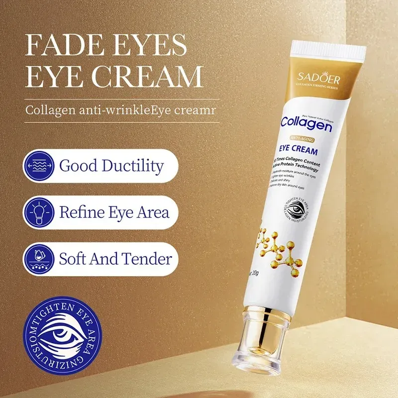 SADOER Kollagen-Augencreme, Retinol-Augencreme, Anti-Augenringe, Augenbeutel, straffende Haut, feuchtigkeitsspendende Hautpflege, Hautpflege für die Augenpflege