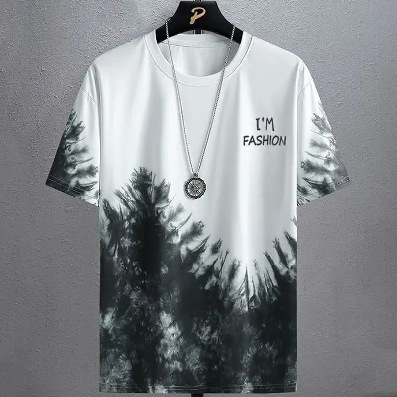 T-Shirt für Männer 2025, neue Herrenbekleidung, trendige Fitness, Streetwear, Polyester, O-Ausschnitt, lässiges T-Shirt für Männer, übergroße Y2k-Tops, T-Shirts