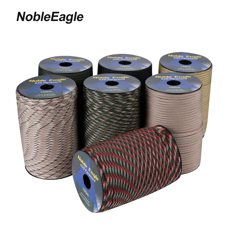 4mm Militär-Paracord 650LB Outdoor Survival Taktisches 7-Strang-Fallschirmschnur 100m für Camping und Webarbeiten