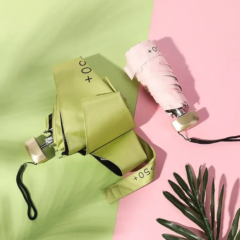 1 Stück 55 % Rabatt auf Mini-Sonnenschirm, Taschen-Regenschirm, Vinyl, faltbar, UV-Ultraviolett-Schutz, Sonnenschutz, Taschen-Sonnenschirm-Kapsel