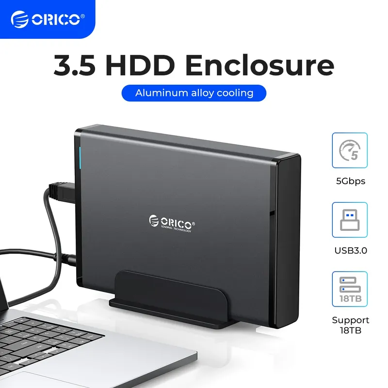 ORICO 3,5'' HDD-Gehäuse SATA zu USB 3.0 Adapter Externes Festplattengehäuse für 2,5" 3,5" SSD-Festplattengehäuse für PC