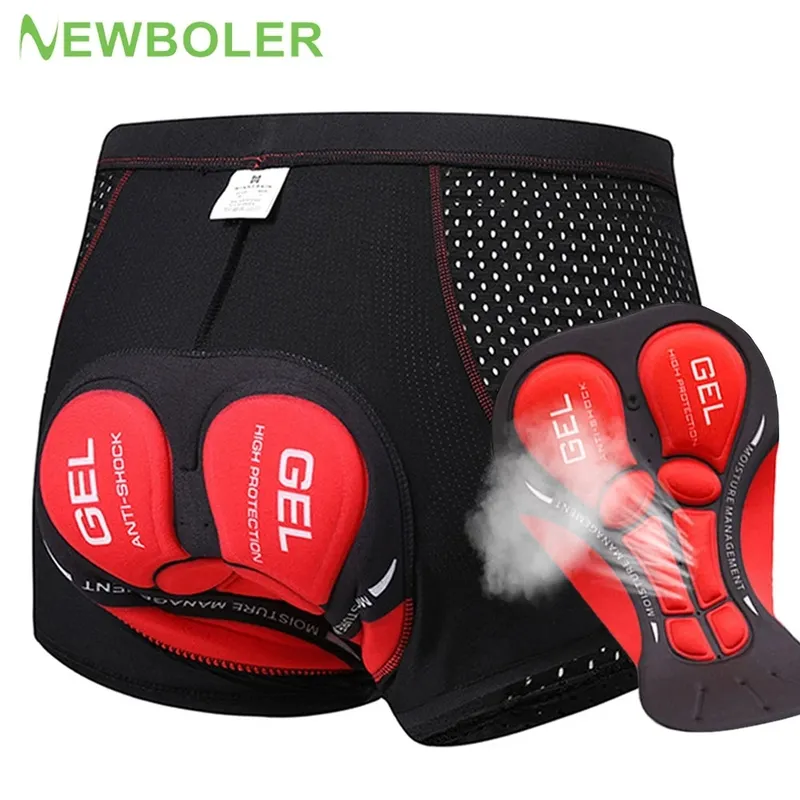 NEWBOLER Radfahren Shorts Atmungsaktive Mesh Radfahren Unterwäsche 5D Gel Pad Stoßfest MTB Bike Shorts Mann Shorts