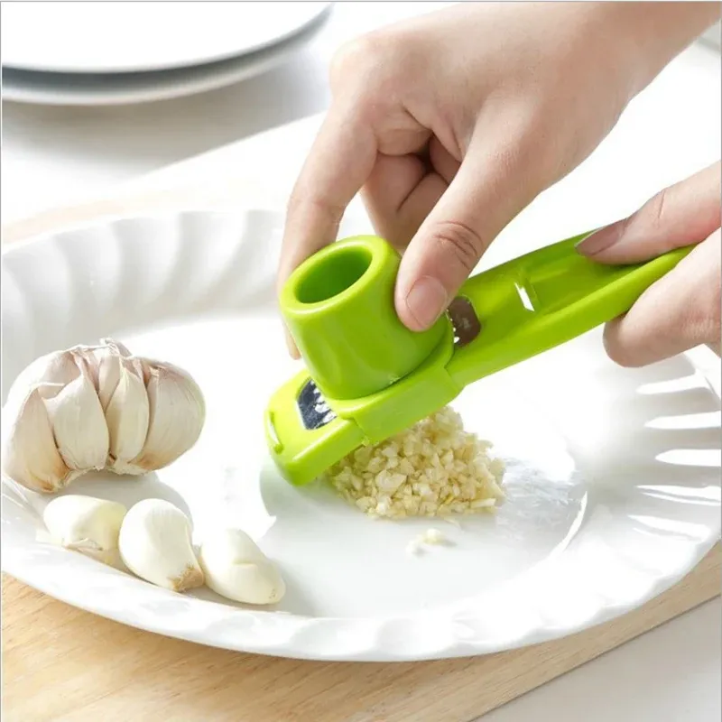 1 Packung Mini-Knoblauchmühle, kreative Knoblauchpresse für die Küche, Knoblauchpüree, manuelles Knoblauchpüree, grüne Küchenhelfer