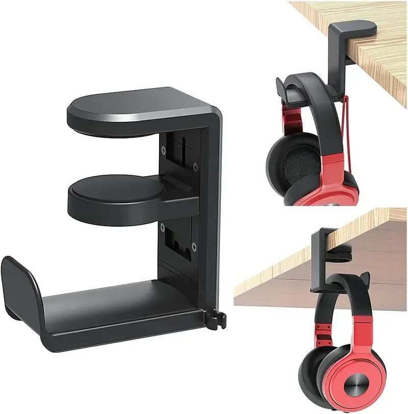 360 Umdrehung Kopfhörer Haken halter Gaming Headset Ständer PC verstellbare Kopfhörer halterung Schreibtisch Kleiderbügel mit Kabel clip Universal
