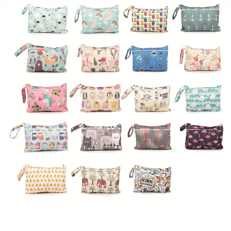 [Sigzagor]1 Wet Bag, wiederverwendbar, waschbar, für Snacks, Obst, Sandwich, Schnappgriff, 5,9 x 8,8 Zoll, 15 x 22,5 cm