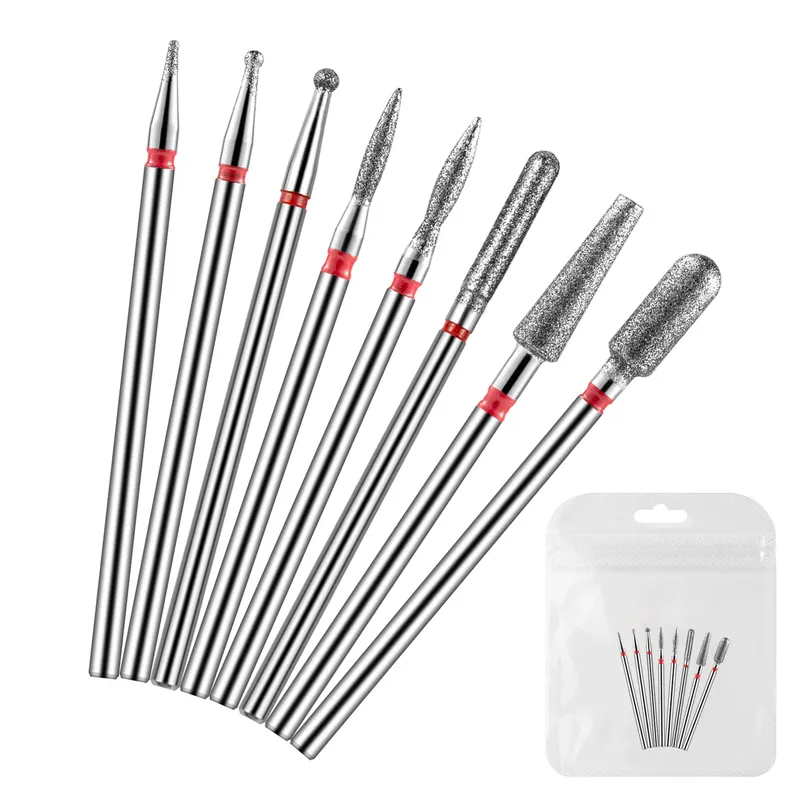 8PCS Diamant Nagel Bohrer Set Elektrische Fräser Für Maniküre Häutchen Sauber Maniküre Bohrer Zubehör
