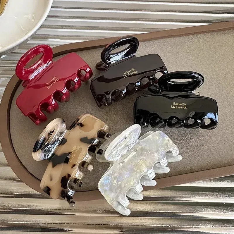 5,5 cm lange Acetat-Haarkrabben, rote Haarspangen für Mädchen und Frauen, zum Binden von Haarschmuck, neue koreanische Mode