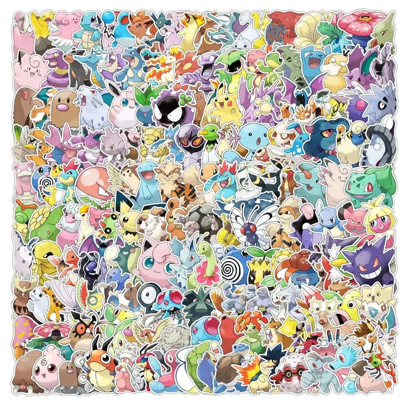 10/50/100/200 Stück Kawaii Pikachu Pokemon Aufkleber Motorrad Telefon Auto Skateboard Laptop Aufkleber Aufkleber Wasserdicht Klassisches Spielzeug