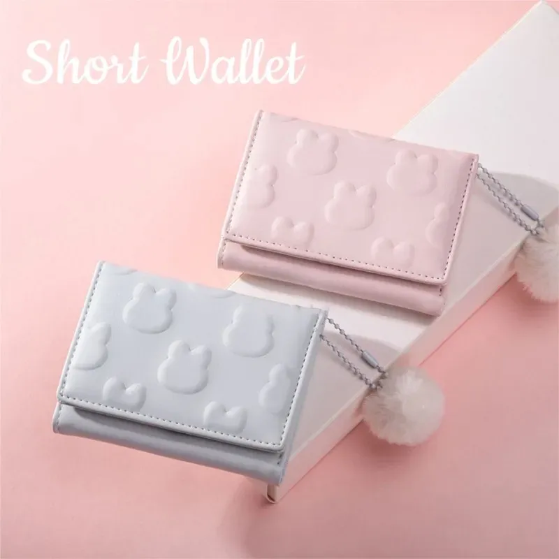 Cartoon Kleine Brieftasche Nette Koreanische Kurze Brieftasche frauen Einfarbig Niedlichen Kaninchen Muster Einfache Multi Karte Tasche Null Brieftasche