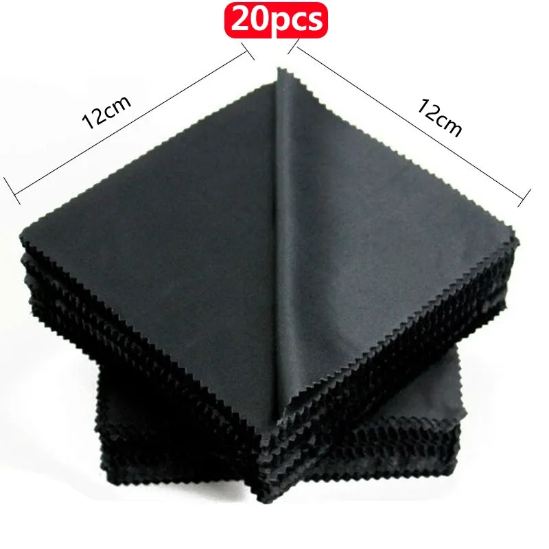1/20/100/300 teile/los Schwarz Mikrofaser Sonnenbrille Brillen Reinigungstuch 13*13 cm Gläser Brillen saubere Linse Tuch Zubehör - 2.22 EUR