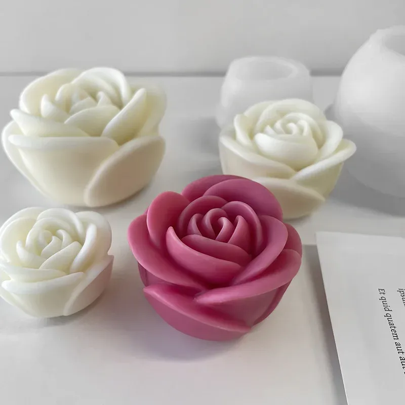 2024 neue Blume Silikon Kerze Form 3D Pfingstrose Blume Seife Gips Harz Casting Mould DIY Schokolade Kuchen Backen Werkzeug Hochzeit geschenk
