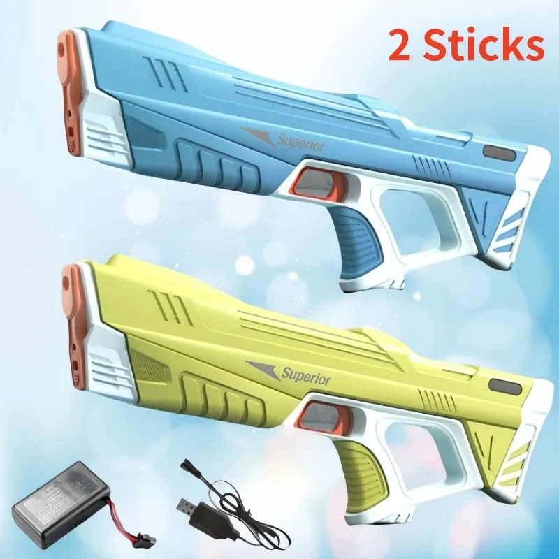 2-Sticks Kinder elektrische Wasserpistole Sommer Strand Outdoor Kampfspiele Induktion absorbieren Wasser vollautomatische Wasserpistolen für Kinder