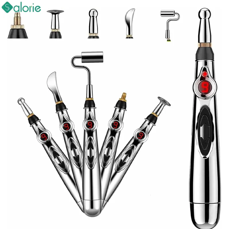3/5-in-1 Massage Akupunktur Stift Elektronische Akupunktur Punkt Stift Laser Meridian Energie Puls Massage Stift Multifunktions massagegerät