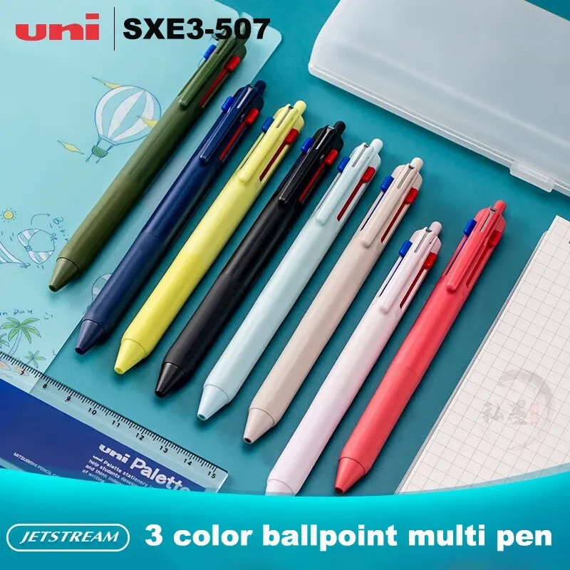 Uni-farbiger Kugelschreiber, Jetstream 0,5/0,7 mm 3-in-1-Multistifte, extrem glatte Öltinte mit geringer Viskosität, rutschfestes Komfort-Briefpapier