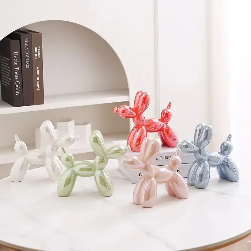 Nordic Keramik Ballon Hund Abstrakte Ornament Kreative Skulptur Studie Zimmer Statue Home Office Zubehör Festival Dekoration
