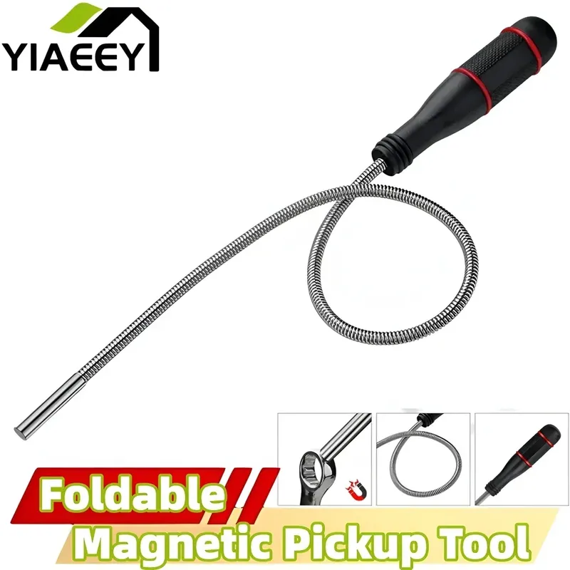 Faltbares, starkes magnetisches Pickup-Werkzeug, flexibles Pick-up-Werkzeug aus Metall, Saugstange, Magnet, Federgriff, Grabber, tragbare Handwerkzeuge