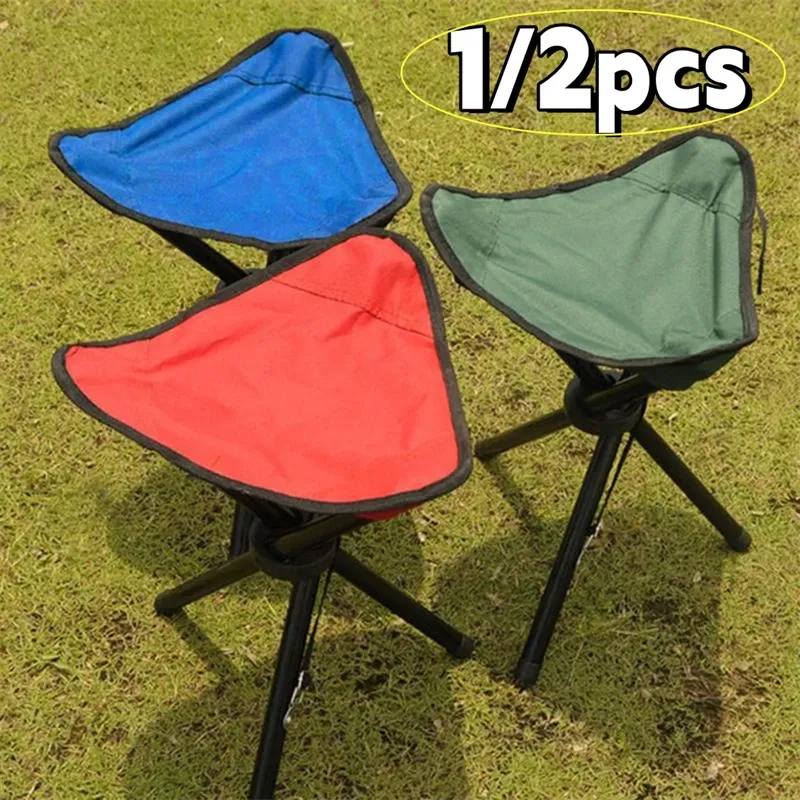 Picknick Outdoor Camping Tragbare Klappstuhl Eisen Faltbare Dreibeinigen Hocker Sitz Wandern Werkzeuge Freizeit Angeln Zubehör