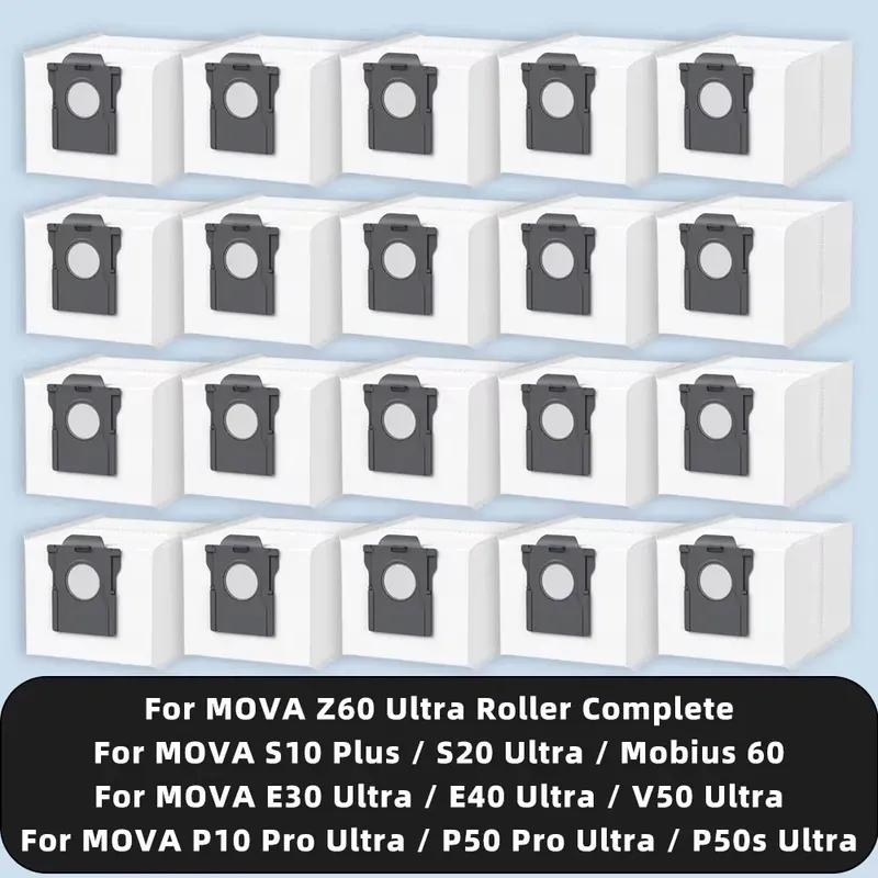 Staubbeutel kompatibel für MOVA E30 Ultra / E40 Ultra / P50s Ultra / S20 Ultra / V50 Ultra / P10 Pro Ultra / P50 Pro Ultra / Mobius 60 / S10 Plus / Z60 Ultra Roller Complete