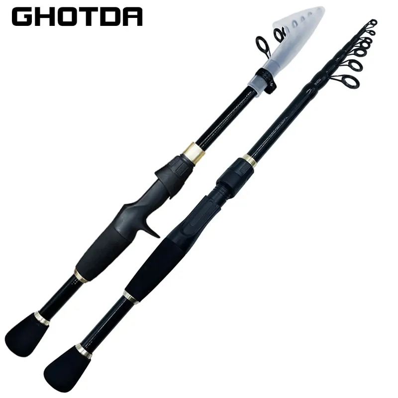 1,6-2,4 m Teleskop Angelruten Ultraleicht Gewicht Spinning Casting Carbon Pole Angeln Zubehör Locken Gewicht 10-30g