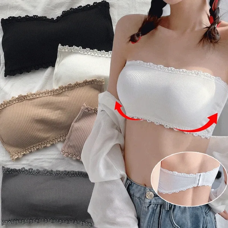 Sommer Liebsten Frauen Bhs Zurück Spitze Sexy Brust Tops Nahtlose Atmungsaktive Unterwäsche Büstenhalter Solide Unsichtbare Brust Wraps Bh