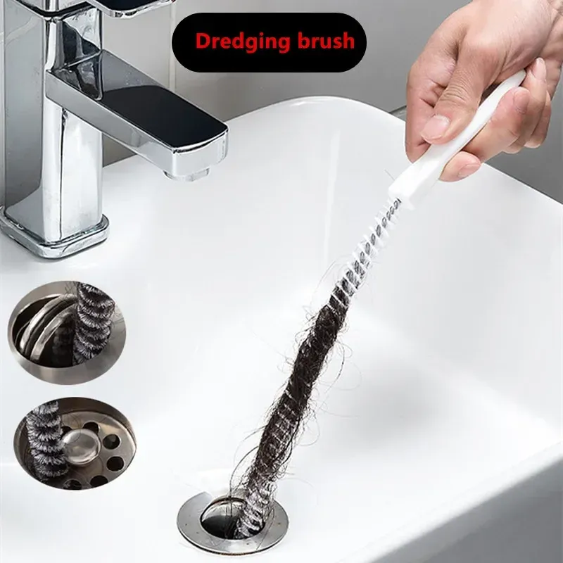 Rohr Bagger Pinsel Bad Haar Kanalisation Waschbecken Reinigung Pinsel Abfluss Reiniger Flexible Reiniger Küche Verstopfen Stecker Loch Entferner Werkzeug