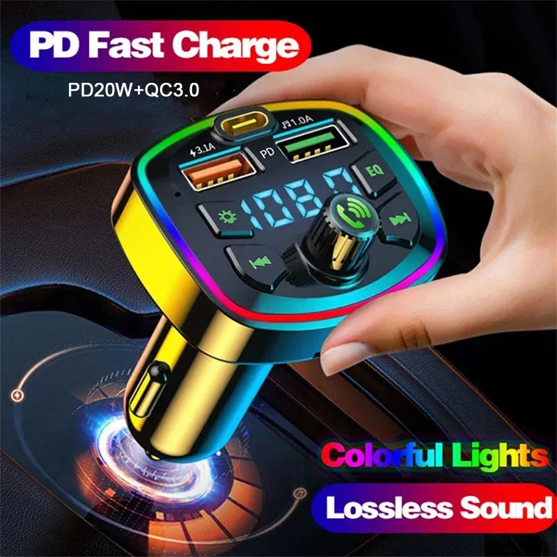 Auto Bluetooth 5,0 FM Sender Wireless Adapter Mic Audio Receiver Auto MP3 Player 2,1 A Dual USB Schnelle Ladegerät Auto Zubehör