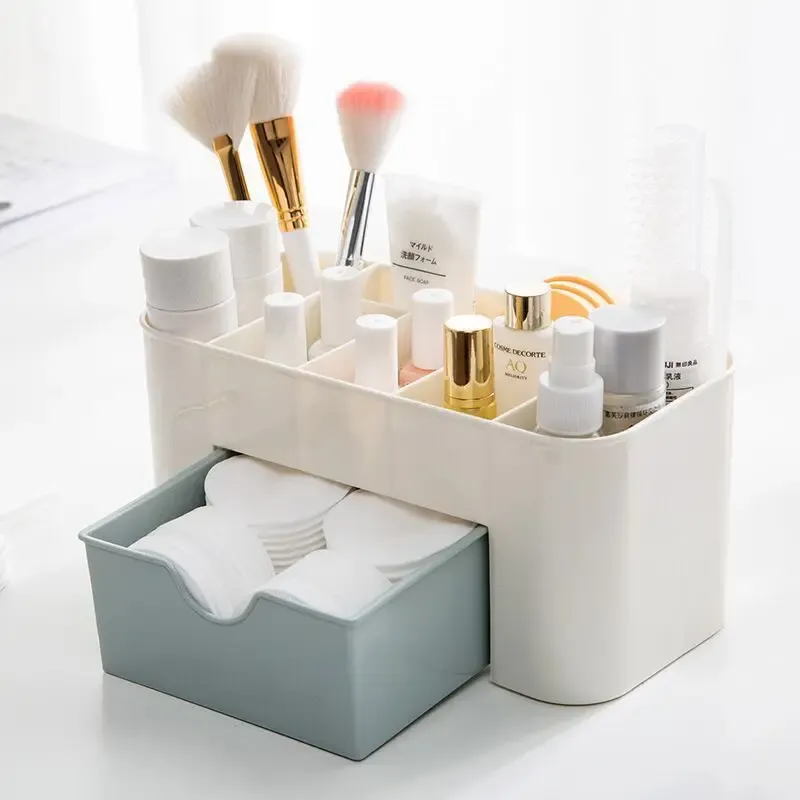 Make-up Organizer Aufbewahrung sbox mit Schublade Wattes täbchen Stick Aufbewahrung koffer Lippenstift Organizer Pinsel halter Make-up Acryl Kunststoff