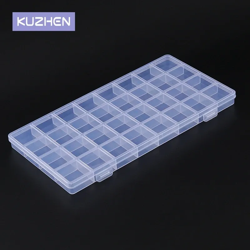 32/24/15 Gitter transparent Rechteck Nail Art Aufbewahrung sbox Nagel Strass Schmuck Maniküre Dekoration Zubehör Behälter Fall