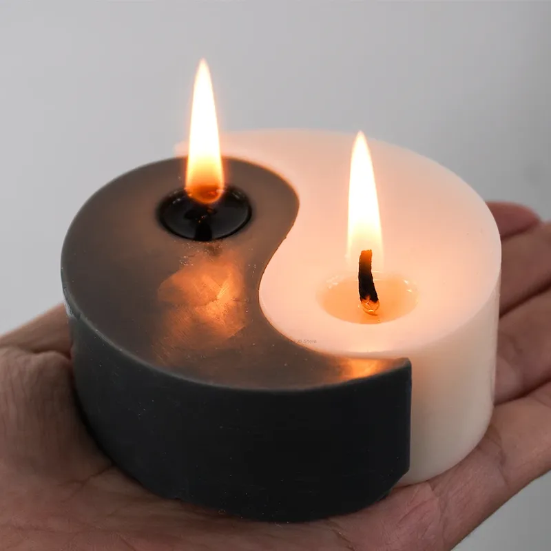 Yin Yang Silikon-Kerzenform, DIY Duftkerzen, Herstellung von Seife, Gips, Harz, Schmuck, Gussformen, Heimhandwerk, Dekorationszubehör