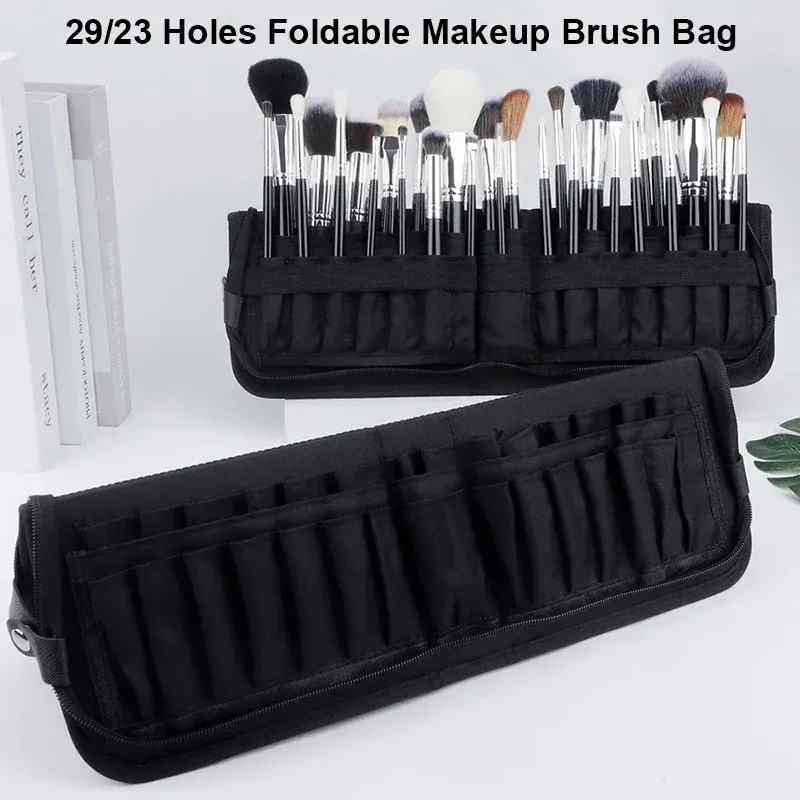 29/23 löcher Faltbare Make-Up Pinsel Tasche Frauen Make-Up Pinsel Werkzeuge Tasche Organizer Reise Pulver Kosmetik Sets Kulturbeutel Halter